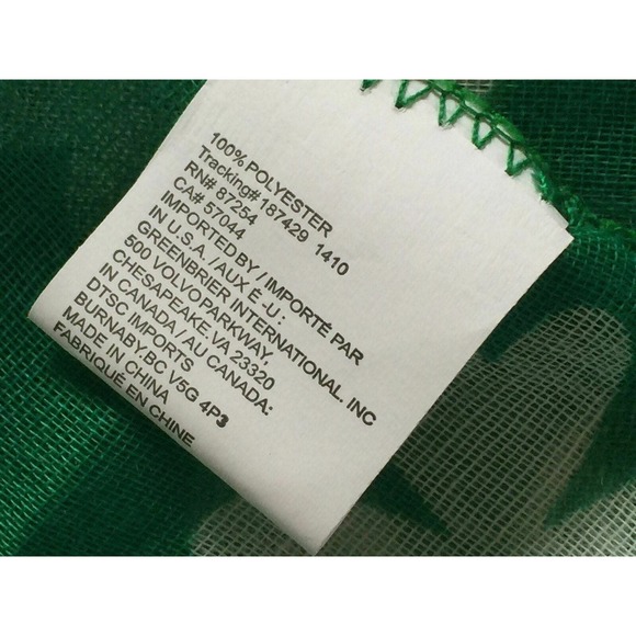 White Maple Leaves Green Background Soft Poly Gauze Rectangle Oblong Scarf 61" - Picture 4 of 4